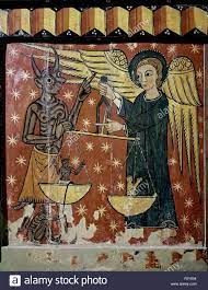 Descargar Esta Imagen Lucifer Y Arcangel San Miguel Pesando Las Almas Romanico Ubicacion El Museo Episcopal De Vic San Miguel Arcangel San Miguel Arcangeles