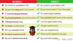Grammatical Errors: 170+ Common Grammar Mistakes In English • 7Esl | Common Grammar  Mistakes, Grammar Mistakes, Grammar