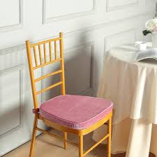 2 Thick Dusty Rose Velvet Memory Foam Seat Cushion Chiavari Chair Cushion Pads With Velcro Strap And Removable Velv In 2021 Chair Cushions Chair Pads Classy Chair