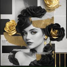 PURPLE CLOUD ON A CARPET OF ROSES Paris 2023, collage papier, 24 x 30 cm