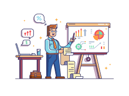 Business Analyst Illustration Business Analyst Charts And Graphs Illustration