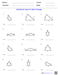 What symbol is used to represent percentage? Geometry Worksheets Triangle Worksheets