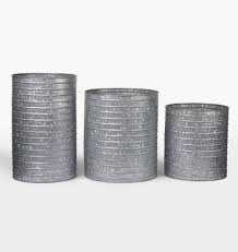 Wood and iron leaning ladder with hanging planters. Ribbed Galvanized Metal Planter Rejuvenation