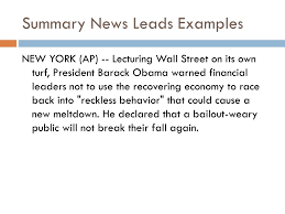 Check out the examples below. Ppt Writing Summary News Leads Powerpoint Presentation Free Download Id 5489278
