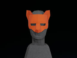 Sexy Fox PAPERCRAFT MASK PDF Template- 3D Masquerade Costume for Halloween 