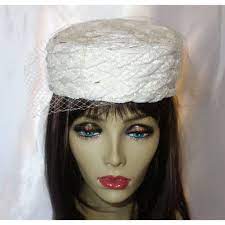 Vintage White Straw Pillbox Hat By Play Topper White Vintage Pillbox Hat Hats