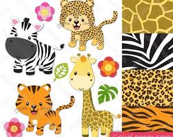 Animals Clip Art Wild Animal Faces Clipart Set Digital Download Digital Paper Digital Sticker Clip Art