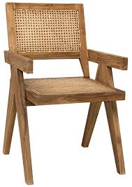 Jake Teak And Cane Arm Chair Mecox Gardens Cane Dining Chairs Solid Wood Dining Chairs Midcentury Modern Dining Chairs