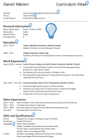 Save your file as a pdf unless the employer asks for a. Finland Cv Sample