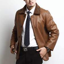 Click To Buy Free Shipping Sheep Wool Coat Men S Leather Fur Outside Leather Leather Jacket Busi Fur Coat Fashion Fashion Business Casual Mens Wool Coats