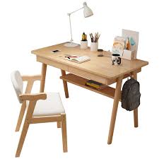 خشب متين مكتب بسيط المنزل كمبيوتر مكتبي مكتب غرفة نوم مكتب طالب الحديثة الشمال مكتب طاولة للدراسة Leather Bag