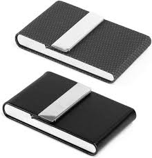 Men's genuine leather vertical card holder. Buy Business Card Holder 2 Pack Metal Professional Pu Leather Business Card Holders For Men Women Index Card Holder With Magnetic Closure Black Online In Indonesia B093vfnk61