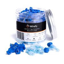 Maybe you would like to learn more about one of these? Wirefy 120 Pcs Blue T Tap Wire Connectors Quick Splice Electrical Wire Tap Connectors And Insulated Male Quick Disconnect Terminals 18 14 Awg Buy Online In Qatar At Qatar Desertcart Com Productid 246142414