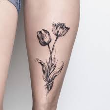 Black Work Tulip Tattoo Design Jpg 730 730 Pixels Tulip Tattoo Tattoo Designs Flower Tattoo