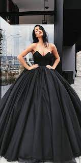 27 Beautiful Black Wedding Dresses That Will Strike Your Fancy Black Wedding Dresses Ball Gown Simple Gothic Wedding Dress Ball Dresses Black Wedding Gowns
