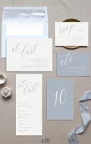Modern And Beautiful At Last Wedding Invitation Suite In A Dusty Blue And Slate Color Minimal Wedding Invitation Cheap Wedding Invitations Wedding Invitations