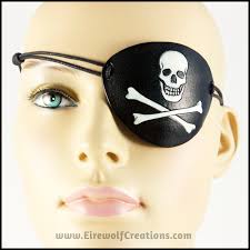 Jolly Roger Pirate Eye Patch skull and crossbones leather masquerade c