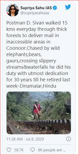 This is a short explanation about 1 miles equals how many km. Tamil Nadu Postman Walked 15 Km Through Thick Forests To Deliver Mails For 30 Years Netizens Salute Him Sa Post