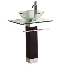 bathroom vanities wood pedistal glass