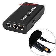 Display port to hdmi adapter cable connects dp to hdmi and configure your monitor for an extended desktop or mirrored displays and so it it might be capable of transmitting sound to your display. Ps2 To Hdmi Audio Video Av Adapter Converter 3 5mm Audio Output Shopee Indonesia