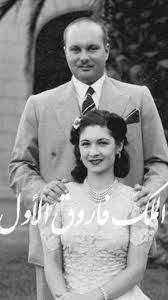 الملك فاروق الأول مع زوجته الأولى الملكه فريده egypt history egyptian history egyptian actress