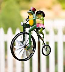 Top auswahl an deuter outdoorausrüstung. Handmade Bicycling Frogs Metal Wind Spinner Plowhearth
