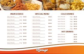 Full details of soul food dinner flyers for digital design and education. Menugo Soul Food Menu Template