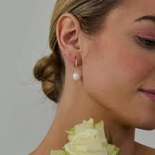 Natural Pearl Hoop Earrings with diamond, Pearl Hoop Earrings, Wedding  Jewelry, Bridal Earrings, Bridesmaid Gift, Birthday Gift for her