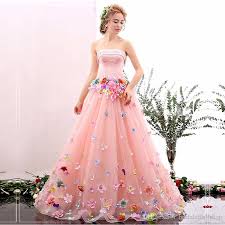 Kostenlose lieferung für viele artikel! Grosshandel Rosa Kundenauftrag Spitze Und Tull Bunte Hochzeitskleid Bateau Mit Handen Gemacht Blumen Brautkleid Von Bridalaffairshop 105 12 Auf De Dhgate Com Dhgate