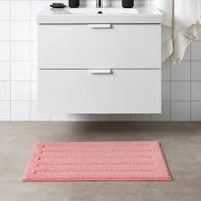 3pc #6 plain solid baby pink banded bathroom set bath mat countour lid cover. Emten Bath Mat Light Pink 50x80 Cm Ikea