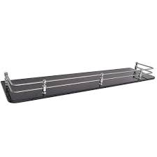 Foxtrot 22 two tiered glass shelf with towel bar, satin nickel by allied brass (28) $139. 15 6 Inch Klaxon Bathroom Glass Shelves Rs 371 Piece Krios Building Materials Private Limited Id 19873785197