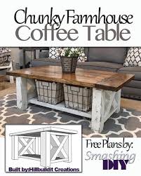 Step By Step Guide On How To Build This Chunky Farmhouse Coffee Table Coffee Table Farmhouse Furniture Plans Farmhouse Furniture