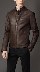 2 195 Burberry Leather Racer Jacket Leather Jacket Men Leather Jacket Outfit Men Brown Leather Bomber Jacket