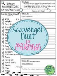 Scavenger Hunt For Any Piece Of Literature Middle School Reading Teaching High School English School Reading