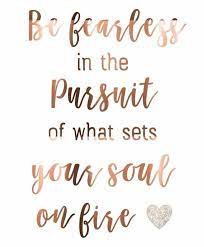 Be Fearless In The Pursuit Of What Sets Your Soul On Fire Fire Quotes Positive Quotes Quotes