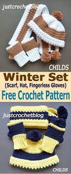 Crochet Winter Set Free Crochet Pattern For Three Piece Set To Fit Small Child Justcrochetblog Freecro Crochet Hats Crochet Scarf For Kids Crochet For Boys