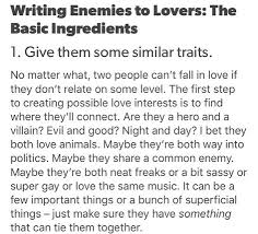 Writing Enemies To Lovers The Basic Ingredients 1 Writing Words Book Writing Tips Creative Writing Prompts