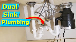 Plumbing under kitchen sink diagram with dishwasher. How To Install Dual Kitchen Sink Drain Plumbing Pipes Youtube