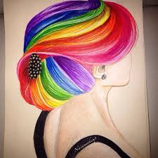 Pin By Miny Arrietty On Drawing Hair How To Draw Hair Rainbow Colors Color
