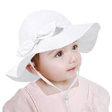 Amazon.com: Baby Girl Sun Hat with UPF 50+ Outdoor Adjustable Beach Hat  with Wide Brim Bucket Hats (0-6 Months) Beige White: Clothing, Shoes &  Jewelry