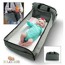 Scuddles Portable Travel Crib With Mattress 3 1 Foldable Diaper Bag Bassinet Changing Portable Baby Changing Station Portable Bassinet Baby Girl Diaper Bags