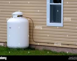 Image of Propane tank outside a house
