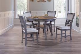 Gia Round Dining Table 4 Chairs In Gray Round Dining Room Sets Grey Dining Tables Round Dining Table Sets