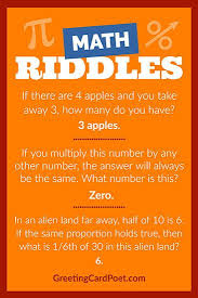 Math Riddles For The Best And Brightest And Those Who Want To Be Math Riddles Math Riddles With Answers Math Riddles Brain Teasers