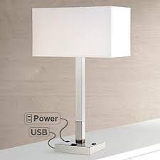 Colby brushed nickel desk lamp with outlet and usb port. Desk Lamps Camber Workstation Desk Lamp With Outlet And Usb Port
