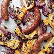 Sausages With Acorn Squash And Onions Recipe Recipe Squash And Onion Recipe Acorn Squash Recipes