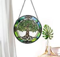 Amazon.com : Tree of Life Stained Glass Suncatcher Celtic ...