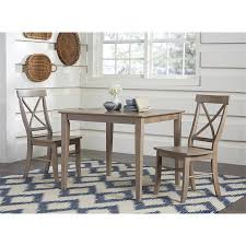 Shop our best selection of 37 to 42 in. International Concepts 3 Piece 36 Square Dining Set In Washed Gray K09 3636 C613 2