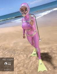 Scuba Diver For Genesis 3 Female S 3d Models And 3d Software By Daz 3d Oceandiverimages Scuba Girl Scuba Girl Wetsuit Scuba