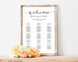 Alphabetical Seating Chart Seating Chart Template Wedding